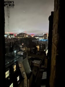 View from the hotel window at night