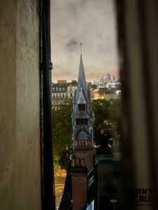 View from the hotel window at night