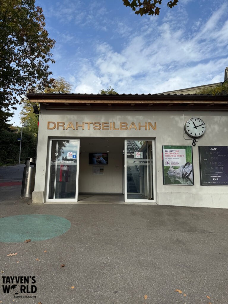 Entrance to the Drahtseilbahn funicular station in Bern