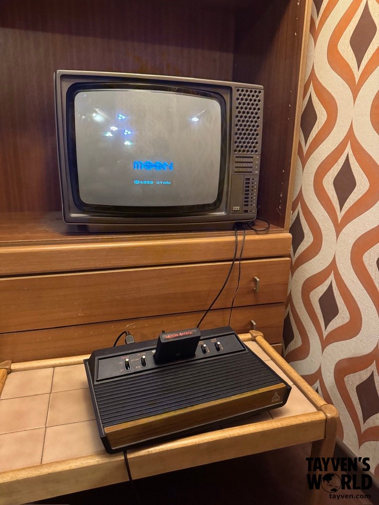 Vintage Atari console and television display inside the Computer Games Museum Berlin