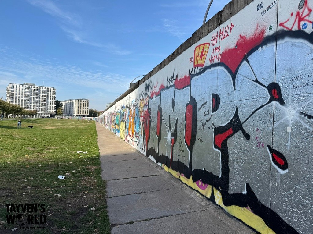 Graffiti-covered section of the East Side Gallery Berlin Wall